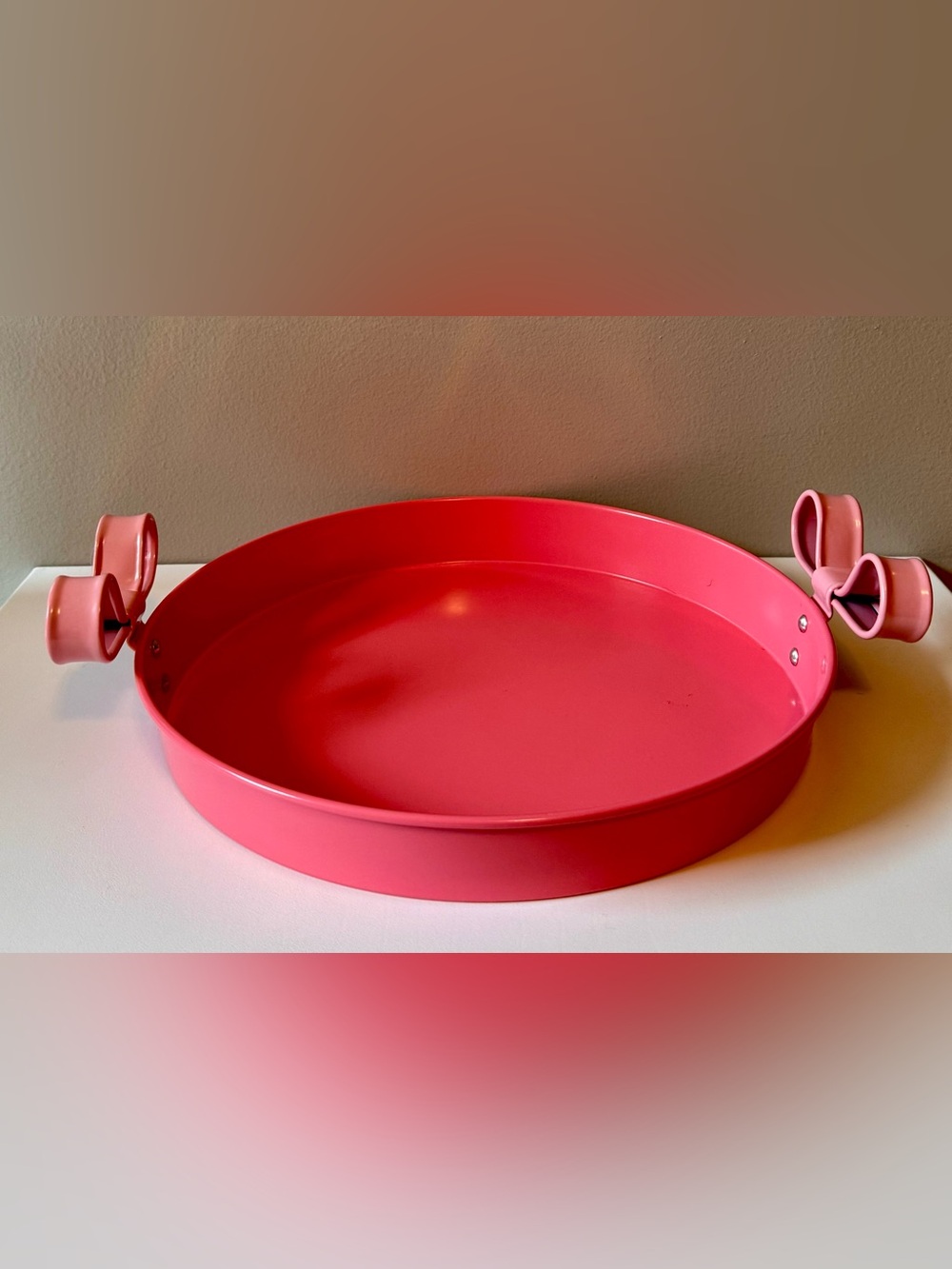 Valentine’s Day Pink Bows Metal Serving Tray 10” Target Bullseye Playground